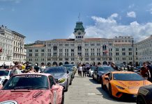 Ferrari and Lamborghini in Piazza Unità