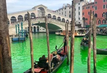Extinction Rebellion Turns Italian Waterways Green in Bold Climate Protest