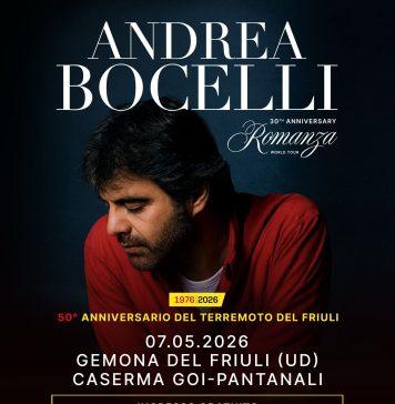 Andrea Bocelli to Perform in Gemona del Friuli for 50th Anniversary of Friuli Earthquake